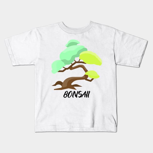 Bonsai Tree Green Peace Enviroment Kids T-Shirt by ToddHeal